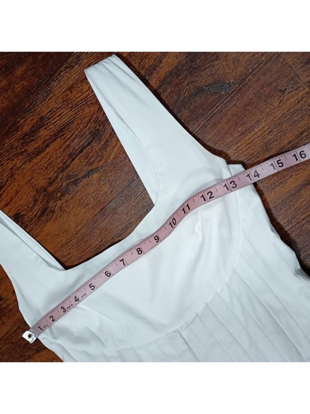 Line & Dot White Wide-Leg Sleeveless Jumpsuit With Smocked Back Size Small - Picture 5 of 14